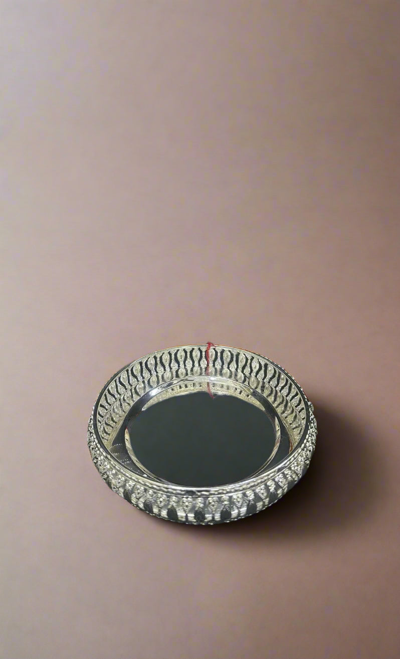 german silver set of 2 tray for serving/ gift item, 5"